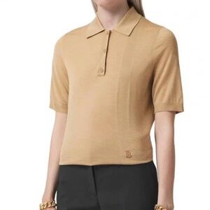 New Women’s Burberry Polo Shirt, Medium, Silk Wool and Cashmere